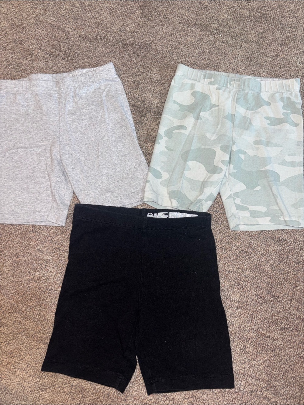 wonder nation Black, Gray & Camo Bike Shorts - Pack of 3